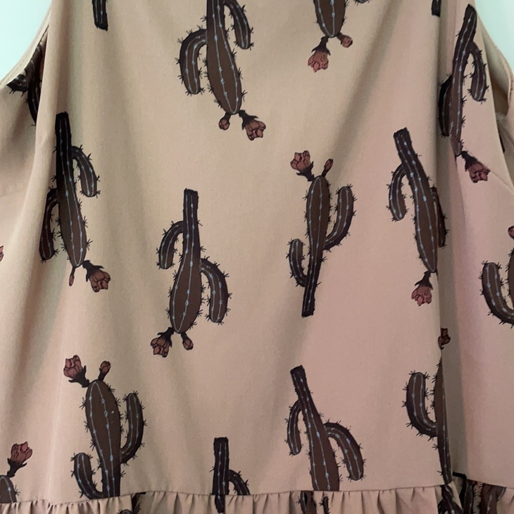 Boho Cactus Peplum Cami Tank Top Small Western Desert Hippie Southwestern Desert - Picture 4 of 6